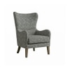 Carolina Printed Human Canvas Fabric Wing Chair in Green Colour