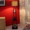Rosa Black Cotton Shade Floor Lamp