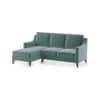 Abbey Sectional Sofa (Colour : Dusty Turquoise Velvet, Cushion : Soft, Seater : Left Aligned 2 Seater + Left Aligned Chaise)