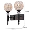 Eliante Modern Wall Lights Mild Steel & Glass Material Glossy Black & Clear Crystals Finish
