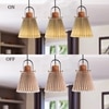 Liebe Cluster Wood And Metal Hanging Pendant Light With Beige Cotton Shade