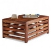 Erickson Sheesham Wood Contemporary Rectangle Coffee Table In Natural Teak Finish