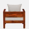 Rangrez Solid Wood 1 Seater Sofa in Honey Oak Finish
