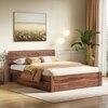Kuba Solid Wood King Size Bed With Drawer Storage (Teak Finish)