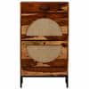 Shri Art Solid Wood Shoe Rack with Cane