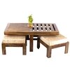 Irish Sheesham Wood 2 Seater Coffee Table Set In Teak Finish
