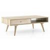 Ivara Rectangular Solid Wood Coffee Table In Natural Finish