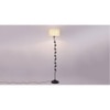 Ace White Natural Fiber Floor Lamp with Black Iron Base