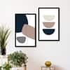 The Castle Decor Boho Abstract Botanical Wall Art Set of 2 Design 5 11x17 Inch
