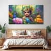The Castle Decor Bal Gopal Wall Painting Wooden Framed 27x48 Inch (Style 4)