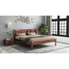 Plane Solid Wood Queen  Size Bed Without Storage (Teak Finish)