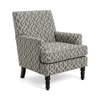 Lark Printed Infinity Grid Fabric Lounge Chair in Green Colour