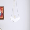 Trio White Curved Wood Pendant Light