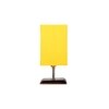 Ellison Yellow cotton table lamp with Square Brown Wood Base