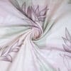 White And Pink Shade  Floral Cotton400 Tc Fitted Double Queen Size Bedsheet With 2 Pillow Covers