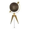 Vintage Aviator Gear Tripod Table Clock Antique Brass Metal Steampunk Decor