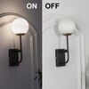 Minster Black & Frosted White Finish Wall Light