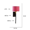 Devansh Metal Electric Wall Light in Black Colour with Pink Shade Count of 1 Light