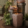 Green Fiber Glas Cask Stone Indoor Water Fountain