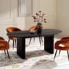 Velin Oval 6 to 8 Seater Extending Solid Wood Pedestal Dining Table Black