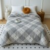 White& Grey Geometric 300 Cms Cotton Double Bed Size Comforter From Threads