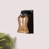 Devansh Solid Wood Electric Wall Light in Brown Colour with Lavender Shade Count of 1 Light