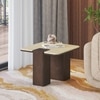 Muro Marble Side Table In Danish Walnut Finish