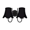 Devansh Dual Black Metal  Wallmounted Lamp With Cotton Black Metal  Shade