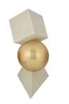 Geometric Gold Sphere Sculpture Showpiece White Decorative Table Accent 31 cm