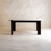 Sculpt Edge Solid Wood Six Seater Dining Table in Brown Colour