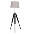 Black Dabbi Stand Floor Lamp in Beige Shade
