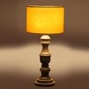 Devansh Yellow Cotton Table Lamp With  Wood Natural Base (7X17.5 Inches)-6