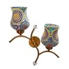 Devansh Metal Electric Wall Light in Gold Colour with Multi Shade Count of 2 Lights