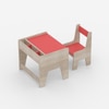 Topolino Toddler Activity Table & Chair in Oak and Red