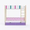 Pine Tree Single Size Bunk Bed In White & Pink Colour