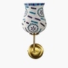 Devansh Metal Electric Wall Light in Gold Colour with Multicolor Shade Count of 1 Light