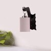 Devansh Solid Wood Electric Wall Light in Brown Colour with Grey Shade Count of 1 Light