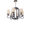 Eliante Golden Chandelier, 6 Lights, Mild Steel And Glass, Elegant Modern Ceiling Light Fixture