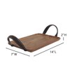 Ireka Home Ananda Wooden Serving Tray with Leather Handles