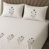 Plain Pastle Grey 350 TC Embroidery StiTChed Cotton Satin Flat Super King Bed Size Bedsheet With 2 Pilllow Covers  Threads