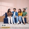 Usha Shriram Folding 4 Seater Double Foam Fold Out Sofa Cum Bed  in Dark Blue Colour