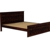 Moglis Solid Wood King Size Bed Without Storage Bed In Walnut Finish