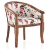 Florence Armchair in Carmine Cassia Colour and Teak Finish