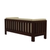 Prashiv 3+2 Seater Wooden Sofa (Creame Colour, Walnut Finish)