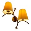 Devansh Metal Electric Wall Light in Gold Colour with Yellow Shade Count of 2 Lights