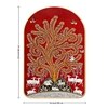 Traditional Tree of Life Wall Art Painting Set of 2 Gold Arch Frame 16 x 24 Inch