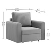 Melano  Pull Out Sofa cum Bed  in Grey Colour