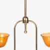 Lior Handicrafted Pendant Lamp in Antique Silver Brass finish and Amber Colour