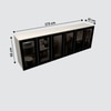 Aluminium Black Profile 6 Grey Tinted Glass Handless Shutters Wall Cabinet In Highland Pine Finish