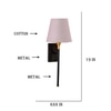 Devansh Metal Electric Wall Light in Black Colour with Grey Shade Count of 1 Light